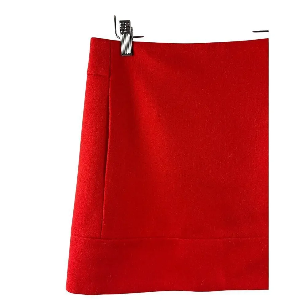 Women’s J.Crew Size 4 Bright Reddish Orange Tweed Mini Skirt